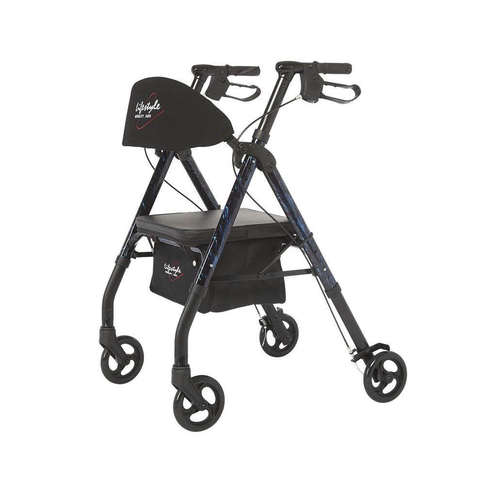 Rhythm Healthcare Aluminum 4 Wheel Rollator with Universal Height Adjustment Rhythm Healthcare Aluminum 4 Wheel Rollator with Universal Height Adjustment