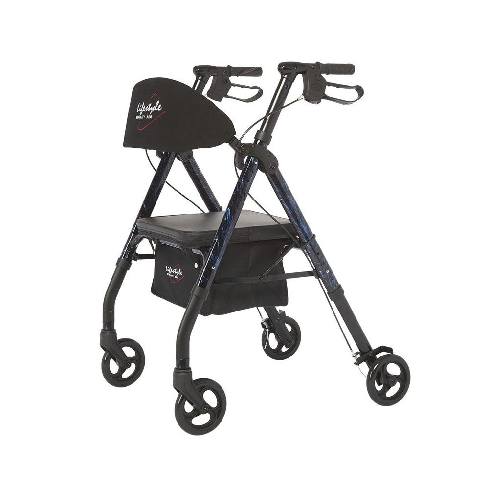 Rhythm Healthcare Aluminum 4 Wheel Rollator with Universal Height Adjustment Rhythm Healthcare Aluminum 4 Wheel Rollator with Universal Height Adjustment