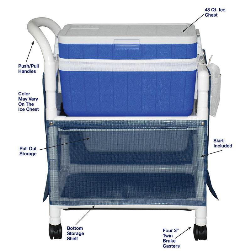MJM International 810 Hydration / ice cart, with skirt cover and panels, 48 qt ice chest MJM International 810 Hydration / ice cart, with skirt cover and panels, 48 qt ice chest
