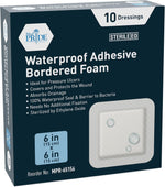 Medpride 6" x 6" Waterproof Adhesive Border Foam Wound Dressing, 10/Pack, Case of 20 (200 Count) Medpride 6" x 6" Waterproof Adhesive Border Foam Wound Dressing, 10/Pack, Case of 20 (200 Count)