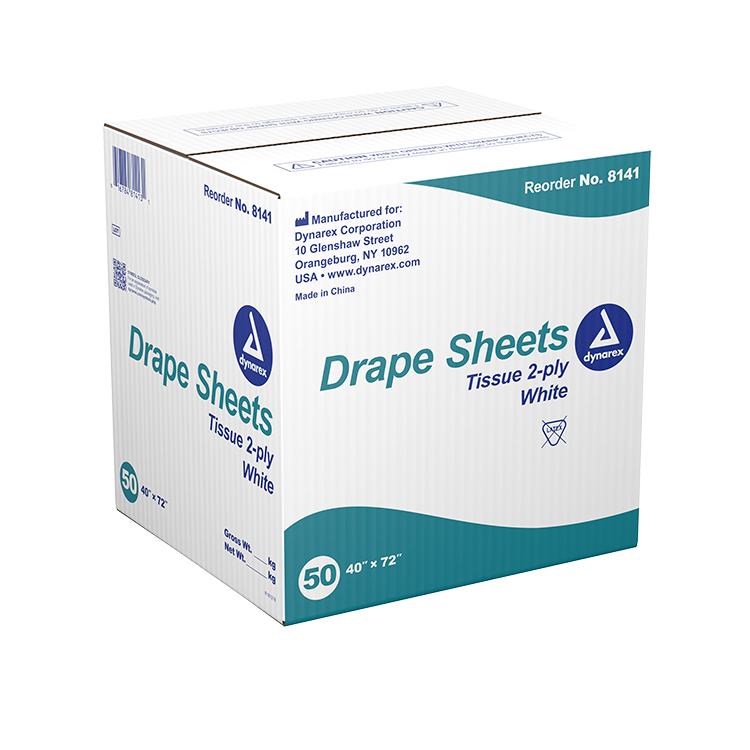 Dynarex Drape Sheets, 40" x 72" - White (50 Count) Dynarex Drape Sheets, 40" x 72" - White (50 Count)