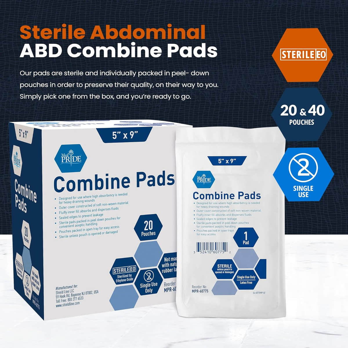 MedPride Sterile Abdominal - ABD Combine Pads | For Heavy Draining Wounds MedPride Sterile Abdominal - ABD Combine Pads | For Heavy Draining Wounds