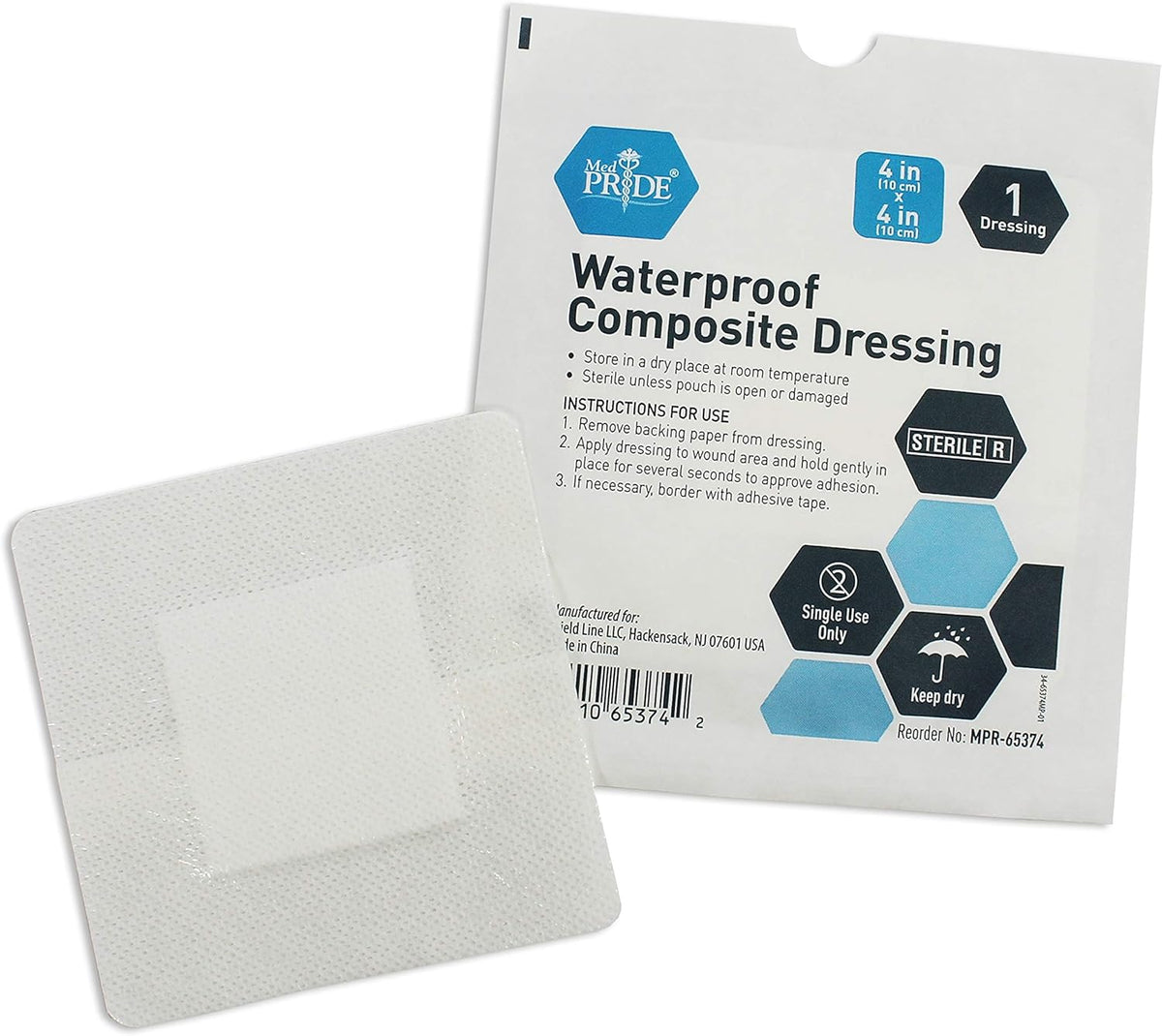 Medpride Waterproof Composite Dressing 4"x4" - 10/Pack, Case of 20 (200 Count) Medpride Waterproof Composite Dressing 4"x4" - 10/Pack, Case of 20 (200 Count)