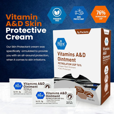 MedPride Vitamins A & D Ointment - 5g Packets - 144 packets/box, Case of 6 (864Count) MedPride Vitamins A & D Ointment - 5g Packets - 144 packets/box, Case of 6 (864Count)