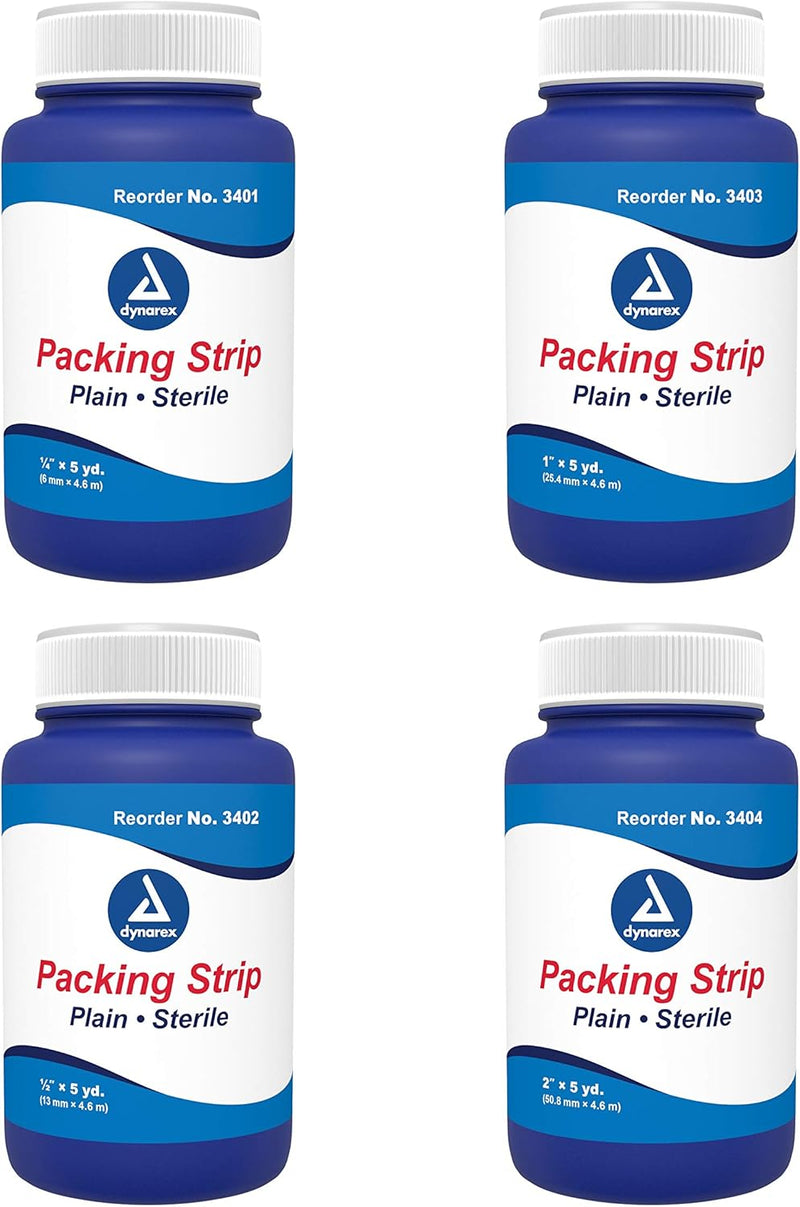 Dynarex Packing Strips Plain - Sterile, 12ea/cs (12 Count) Dynarex Packing Strips Plain - Sterile, 12ea/cs (12 Count)