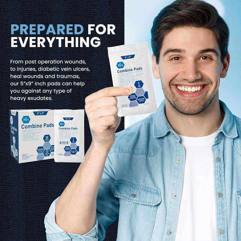 MedPride Sterile Abdominal - ABD Combine Pads | For Heavy Draining Wounds MedPride Sterile Abdominal - ABD Combine Pads | For Heavy Draining Wounds