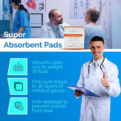 Safe N Simple Simpurity Super Absorbent Pad Wound Dressing (160 Count) Safe N Simple Simpurity Super Absorbent Pad Wound Dressing (160 Count)