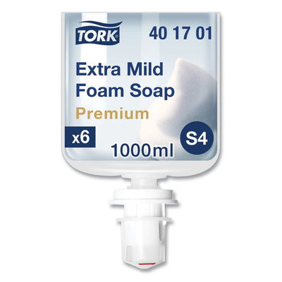 Tork Premium Extra Mild Foam Soap, Sensitive Skin, Unscented, 1 L, 6/Carton Tork Premium Extra Mild Foam Soap, Sensitive Skin, Unscented, 1 L, 6/Carton