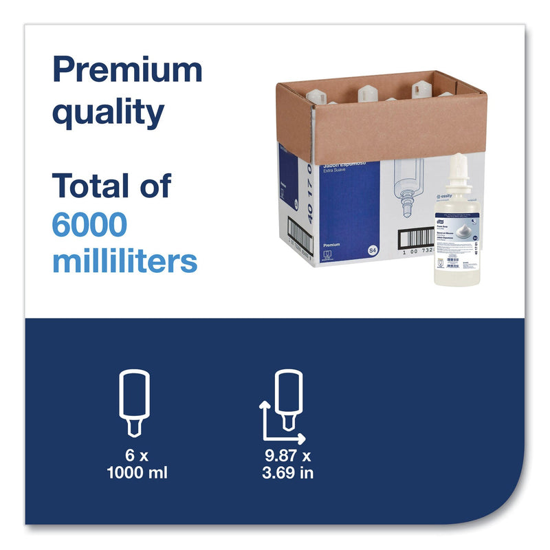 Tork Premium Extra Mild Foam Soap, Sensitive Skin, Unscented, 1 L, 6/Carton Tork Premium Extra Mild Foam Soap, Sensitive Skin, Unscented, 1 L, 6/Carton