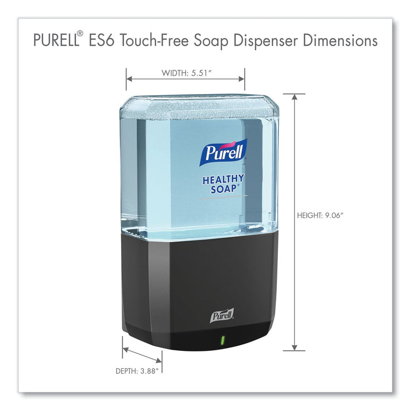 PURELL ES6 Soap Touch-Free Dispenser, 1,200 mL, 5.25 x 8.8 x 12.13, Graphite PURELL ES6 Soap Touch-Free Dispenser, 1,200 mL, 5.25 x 8.8 x 12.13, Graphite