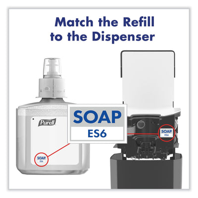PURELL ES6 Soap Touch-Free Dispenser, 1,200 mL, 5.25 x 8.8 x 12.13, Graphite PURELL ES6 Soap Touch-Free Dispenser, 1,200 mL, 5.25 x 8.8 x 12.13, Graphite