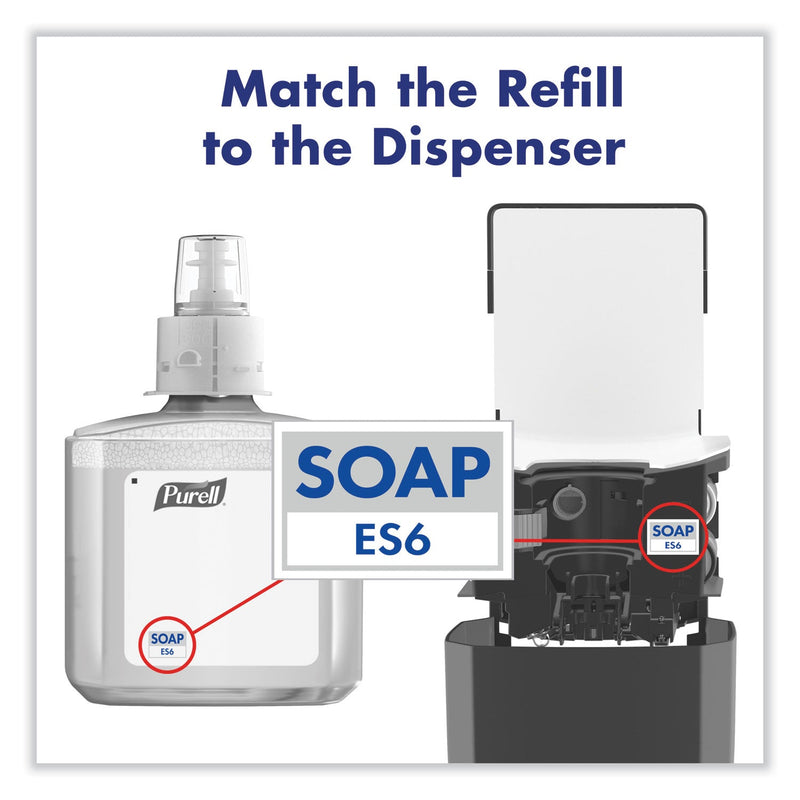 PURELL ES6 Soap Touch-Free Dispenser, 1,200 mL, 5.25 x 8.8 x 12.13, Graphite PURELL ES6 Soap Touch-Free Dispenser, 1,200 mL, 5.25 x 8.8 x 12.13, Graphite