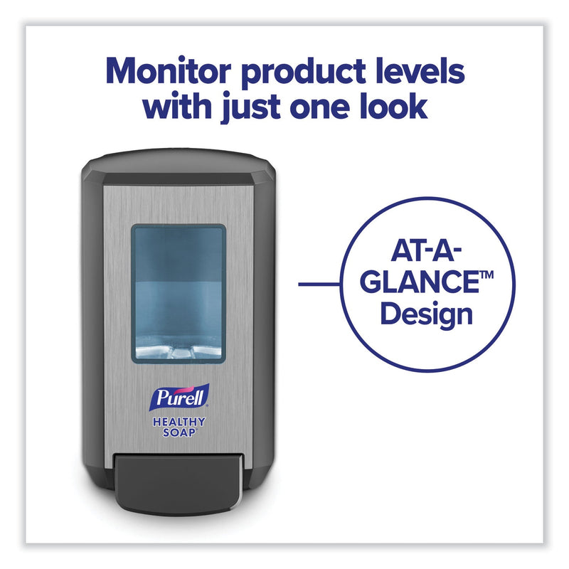 PURELL CS4 Soap Push-Style Dispenser, 1,250 mL, 4.88 x 8.8 x 11.38, Graphite PURELL CS4 Soap Push-Style Dispenser, 1,250 mL, 4.88 x 8.8 x 11.38, Graphite