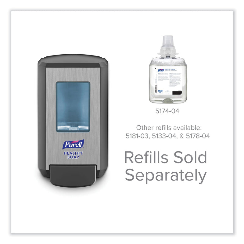 PURELL CS4 Soap Push-Style Dispenser, 1,250 mL, 4.88 x 8.8 x 11.38, Graphite PURELL CS4 Soap Push-Style Dispenser, 1,250 mL, 4.88 x 8.8 x 11.38, Graphite