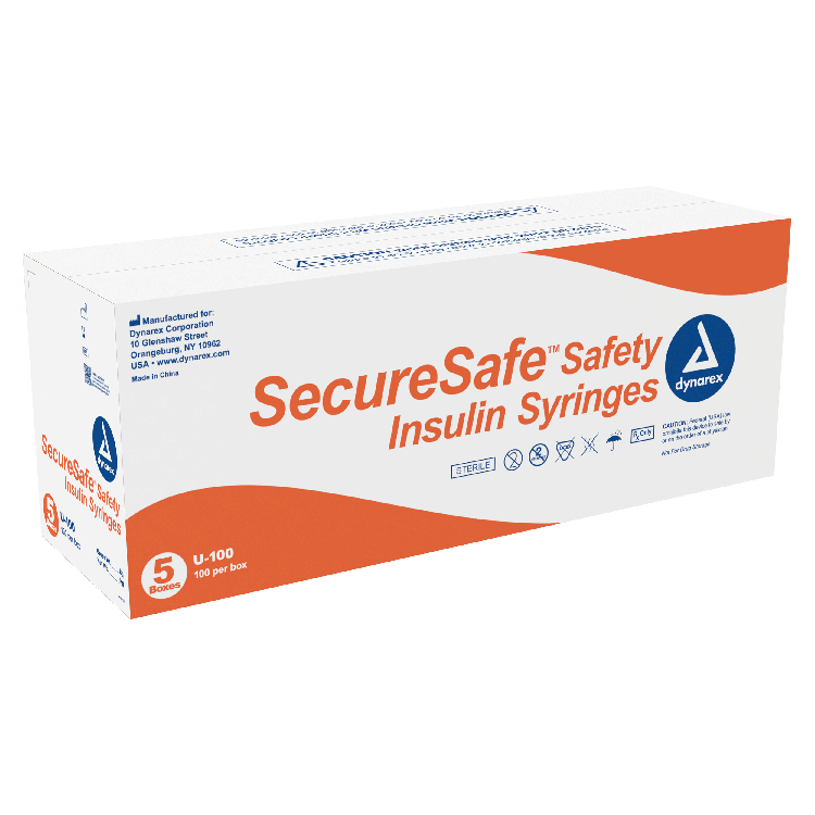 Dynarex SecureSafe Safety Insulin Syringes (500 Count) Dynarex SecureSafe Safety Insulin Syringes (500 Count)