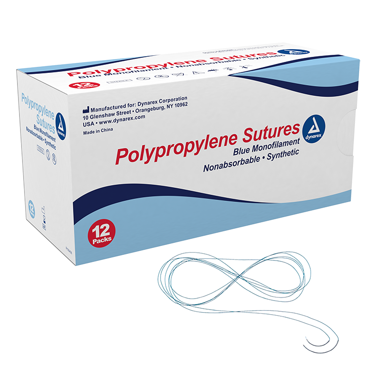 Dynarex Polypropylene Sutures-Non Absorbable - Synthetic (12 Count) Dynarex Polypropylene Sutures-Non Absorbable - Synthetic (12 Count)