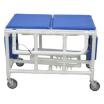 MJM International 920-FD-PAD Shower gurney with fold down head and foot section with closed cell water proof foam pad MJM International 920-FD-PAD Shower gurney with fold down head and foot section with closed cell water proof foam pad