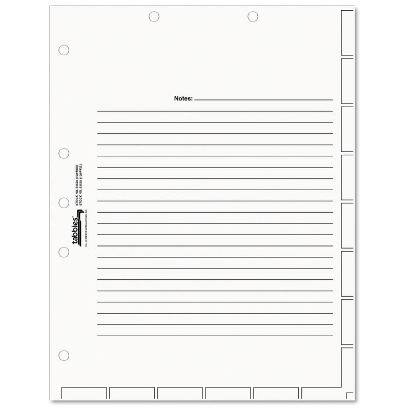 Tabbies Medical Chart Index Divider Sheets, Untabbed, 11 x 8.5, White, 400/Box Tabbies Medical Chart Index Divider Sheets, Untabbed, 11 x 8.5, White, 400/Box