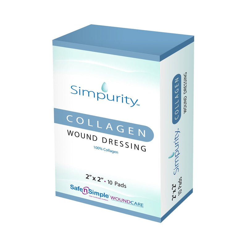 Safe N Simple Simpurity Collagen Wound Dressing, 2" x 2" (140 Count) Safe N Simple Simpurity Collagen Wound Dressing, 2" x 2" (140 Count)