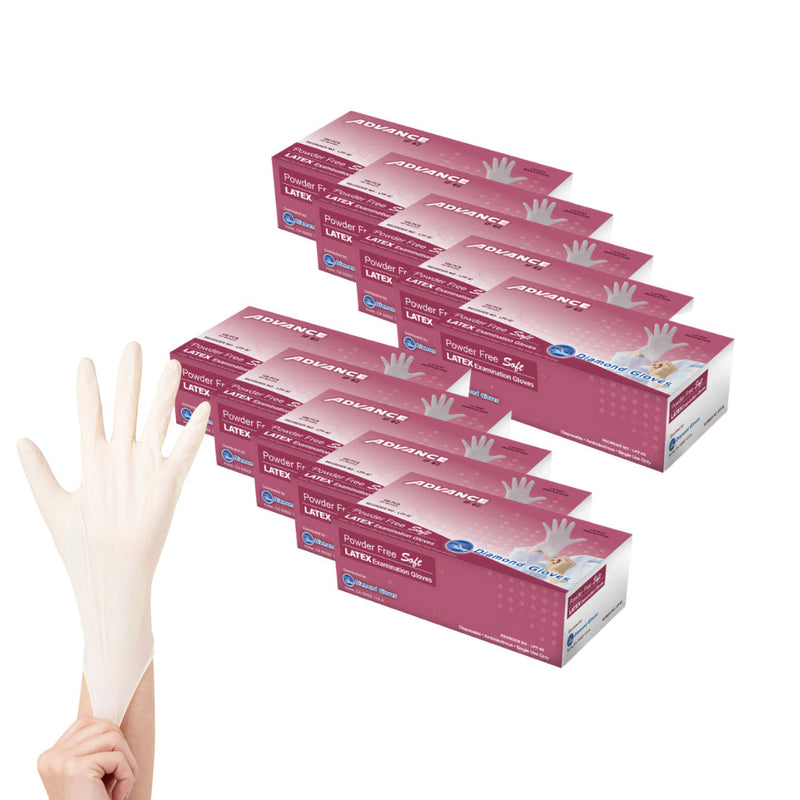 ADVANCE Latex Gloves - Exam Grade, Powder Free, 1,000 Gloves ADVANCE Latex Gloves - Exam Grade, Powder Free, 1,000 Gloves