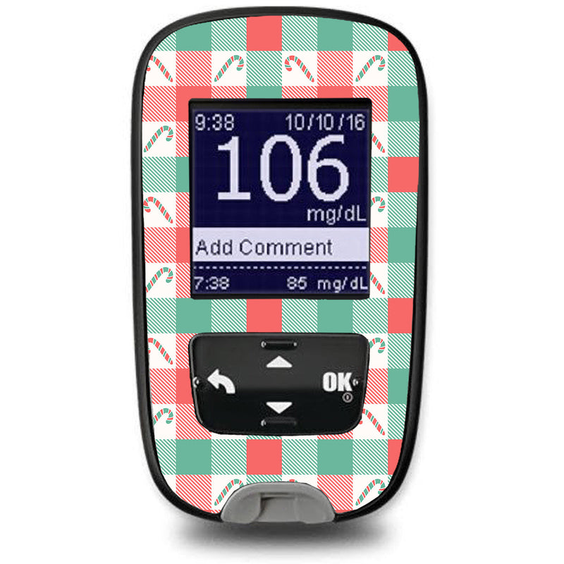 Peppermint Plaid Accu-Chek Guide Glucometer Sticker - Pump Peelz Peppermint Plaid Accu-Chek Guide Glucometer Sticker - Pump Peelz