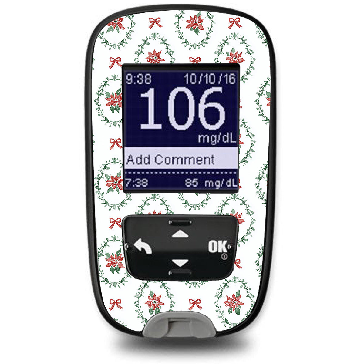 Poinsettia Parade Accu-Chek Guide Glucometer Sticker - Pump Peelz Poinsettia Parade Accu-Chek Guide Glucometer Sticker - Pump Peelz