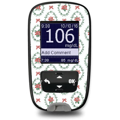 Poinsettia Parade Accu-Chek Guide Glucometer Sticker - Pump Peelz Poinsettia Parade Accu-Chek Guide Glucometer Sticker - Pump Peelz