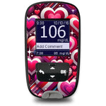 Sparkly Hearts Sticker for the Accu-Chek Guide Glucometer Sparkly Hearts Sticker for the Accu-Chek Guide Glucometer