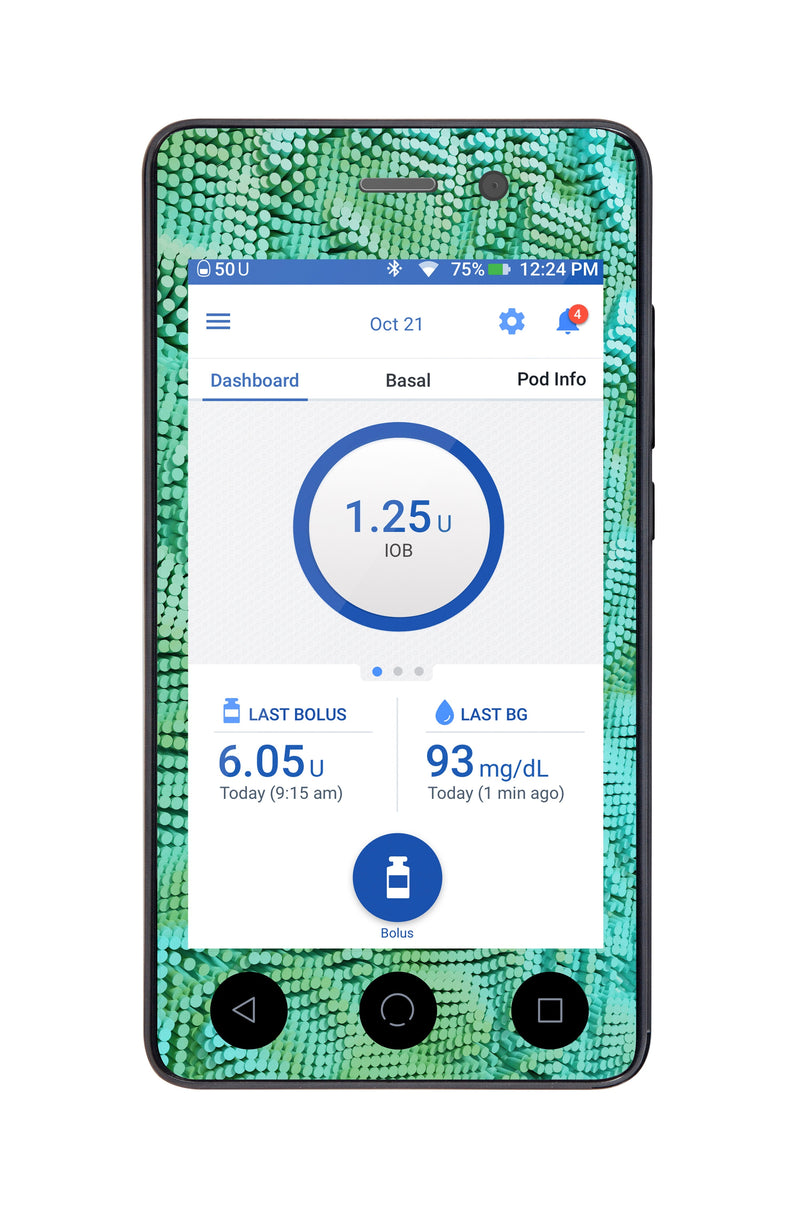 Aqua Ripple Sticker for Omnipod DASH® PDM – Pump Peelz Aqua Ripple Sticker for Omnipod DASH® PDM – Pump Peelz
