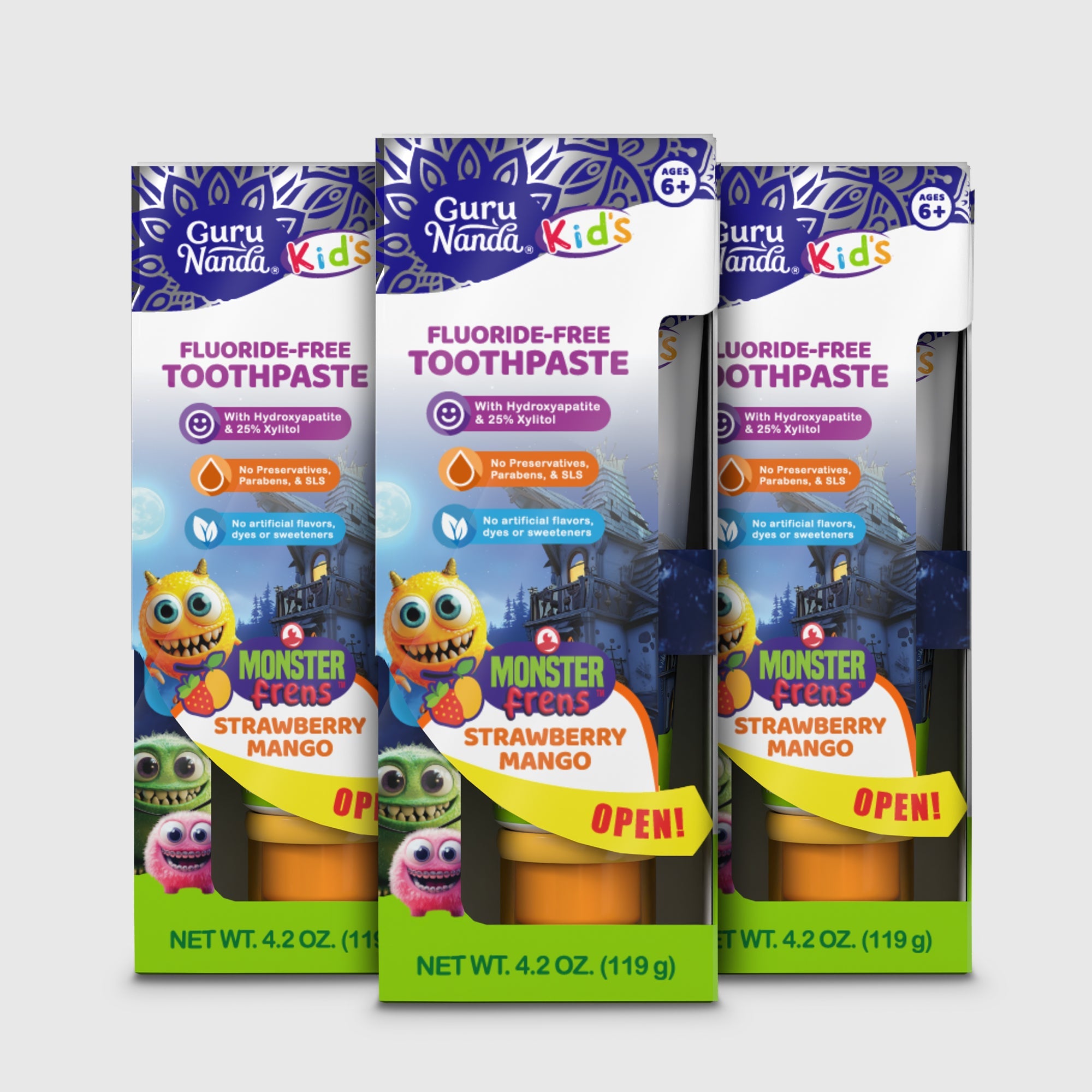 Kids Toothpaste with Xylitol & Hydroxyapatite, Strawberry Mango – 4.2 oz – 3 Pack Kids Toothpaste with Xylitol & Hydroxyapatite, Strawberry Mango – 4.2 oz – 3 Pack