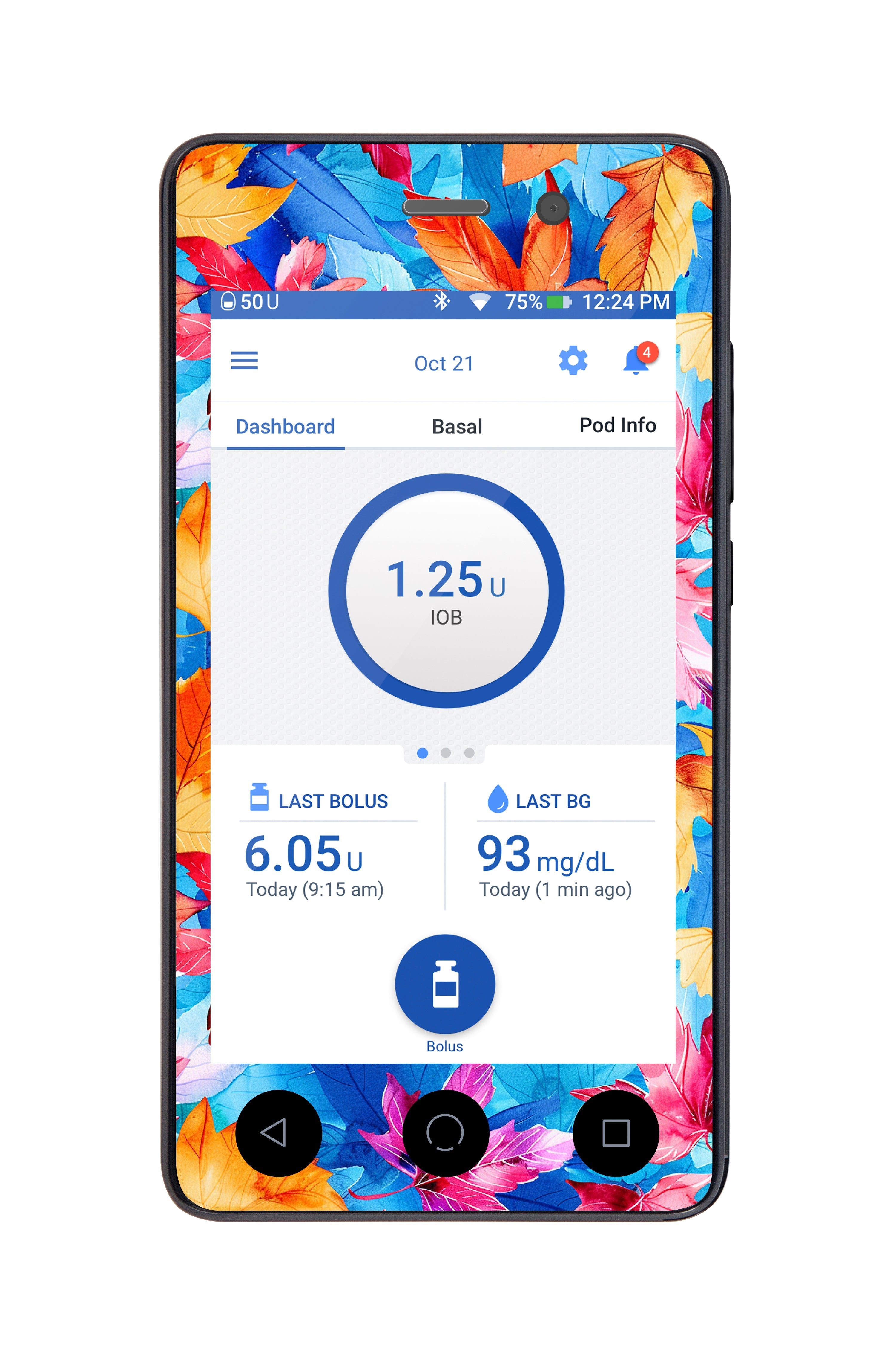 Autumn Leaves Sticker for Omnipod DASH® PDM – Pump Peelz Autumn Leaves Sticker for Omnipod DASH® PDM – Pump Peelz