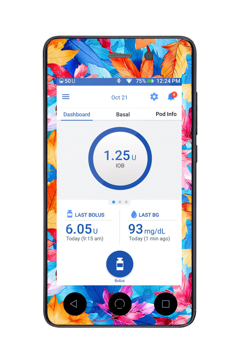 Autumn Leaves Sticker for Omnipod DASH® PDM – Pump Peelz Autumn Leaves Sticker for Omnipod DASH® PDM – Pump Peelz