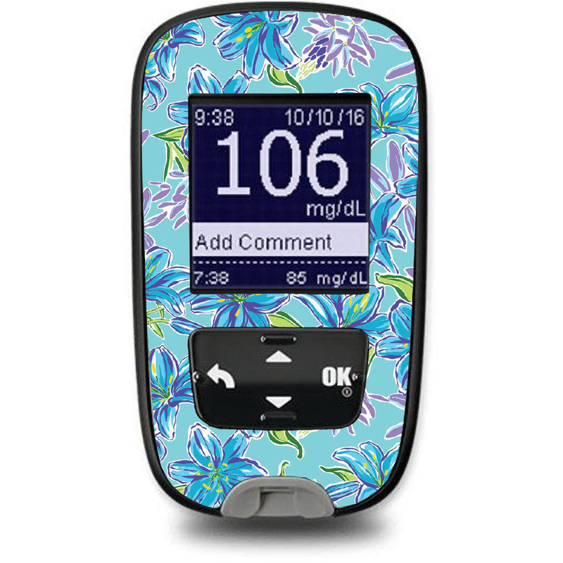Azul Flowers Sticker for the Accu-Chek Guide Glucometer Azul Flowers Sticker for the Accu-Chek Guide Glucometer