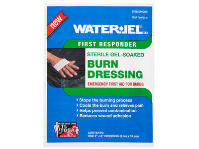 Water Jel First Responder Sterile Burn Dressing - 2" x 6" (60 Dressings - 4 Cartons/15 Each) Water Jel First Responder Sterile Burn Dressing - 2" x 6" (60 Dressings - 4 Cartons/15 Each)