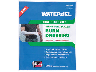 Water Jel First Responder Sterile Burn Dressing - 4” x 16” (28 Dressings - 4 Cartons/7 Each) Water Jel First Responder Sterile Burn Dressing - 4” x 16” (28 Dressings - 4 Cartons/7 Each)