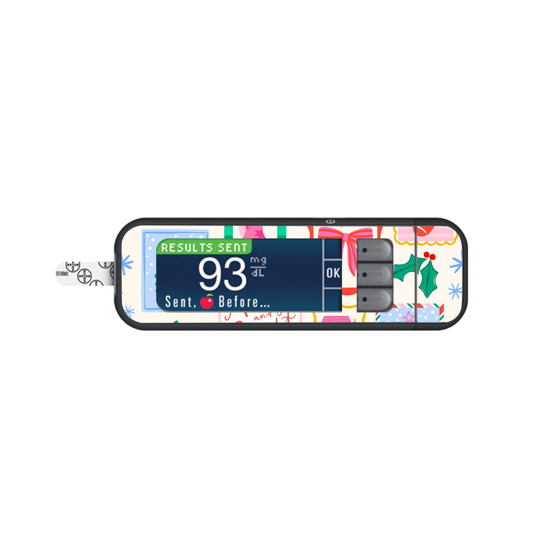 Holiday Greetings Bayer Contour Next Glucometer Sticker - Pump Peelz Holiday Greetings Bayer Contour Next Glucometer Sticker - Pump Peelz