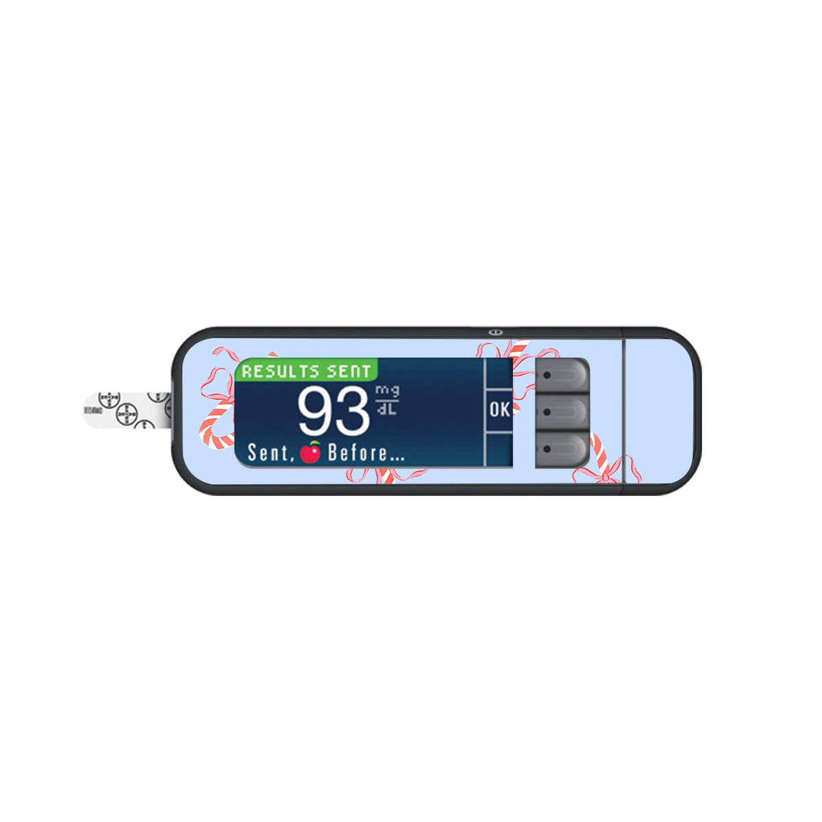 Candy Cane Lane Bayer Contour Next Glucometer Sticker - Pump Peelz Candy Cane Lane Bayer Contour Next Glucometer Sticker - Pump Peelz