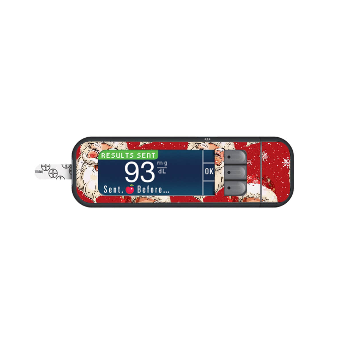 Jolly Old Saint Nick Bayer Contour Next Glucometer Sticker - Pump Peelz Jolly Old Saint Nick Bayer Contour Next Glucometer Sticker - Pump Peelz