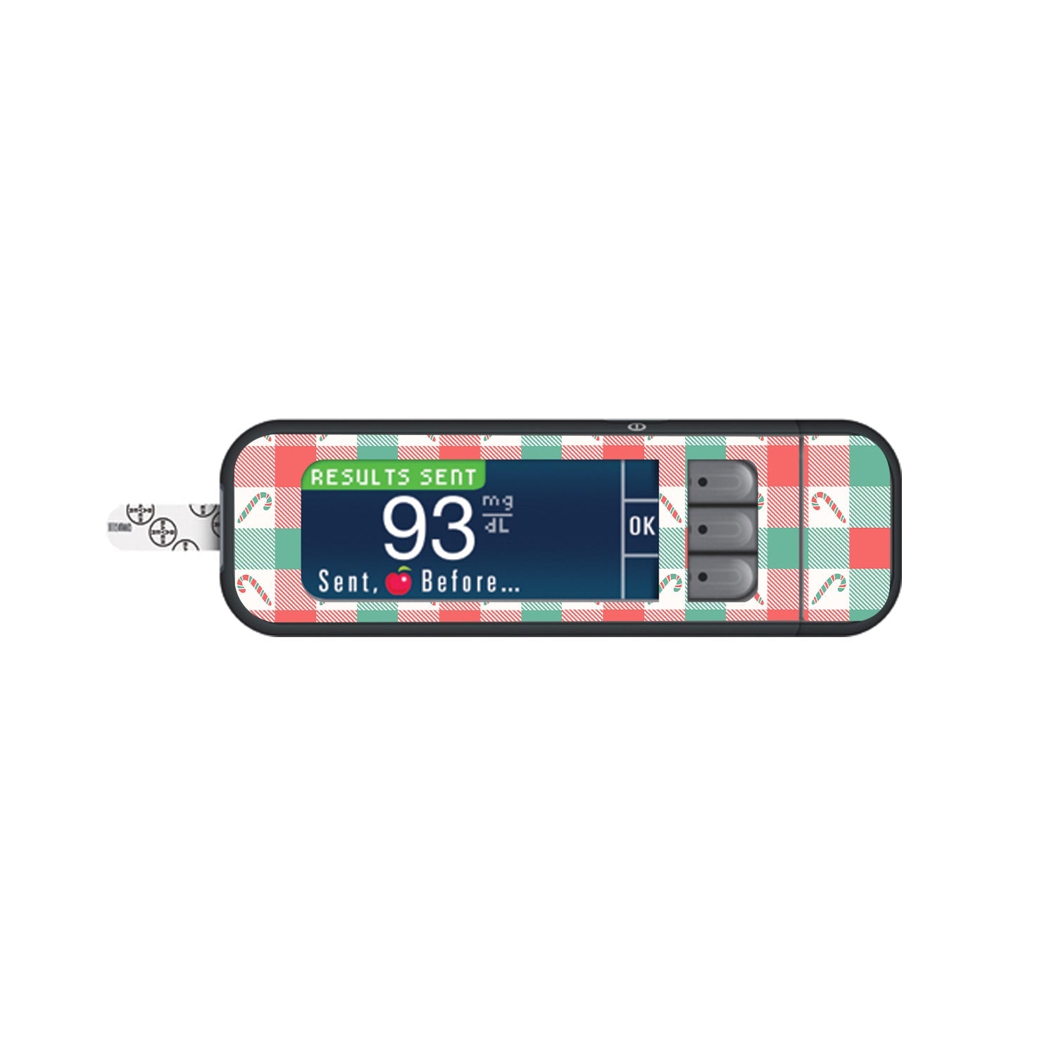 Peppermint Plaid Bayer Contour Next Glucometer Sticker - Pump Peelz Peppermint Plaid Bayer Contour Next Glucometer Sticker - Pump Peelz