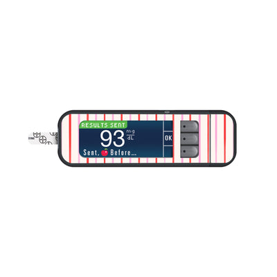 Peppermint Stripes Bayer Contour Next Glucometer Sticker - Pump Peelz Peppermint Stripes Bayer Contour Next Glucometer Sticker - Pump Peelz