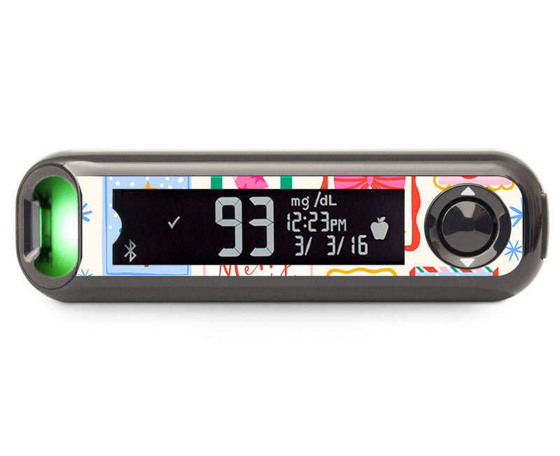 Holiday Greetings Bayer Contour© Next One Glucometer Sticker - Pump Peelz Holiday Greetings Bayer Contour© Next One Glucometer Sticker - Pump Peelz