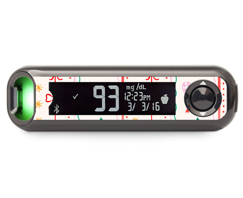 Holly Jolly Ribbon Bayer Contour Next Glucometer Sticker - Pump Peelz Holly Jolly Ribbon Bayer Contour Next Glucometer Sticker - Pump Peelz