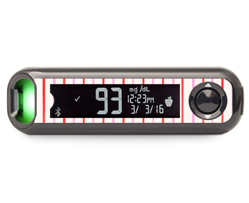 Peppermint Stripes Bayer Contour© Next One Glucometer Sticker - Pump Peelz Peppermint Stripes Bayer Contour© Next One Glucometer Sticker - Pump Peelz