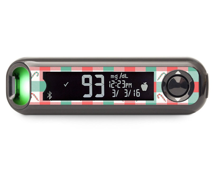Peppermint Plaid Bayer Contour© Next One Glucometer Sticker - Pump Peelz Peppermint Plaid Bayer Contour© Next One Glucometer Sticker - Pump Peelz