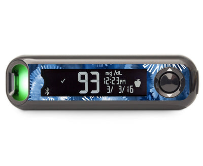Monochrome Blue Tie Dye Bayer Contour© Next One Glucometer Monochrome Blue Tie Dye Bayer Contour© Next One Glucometer