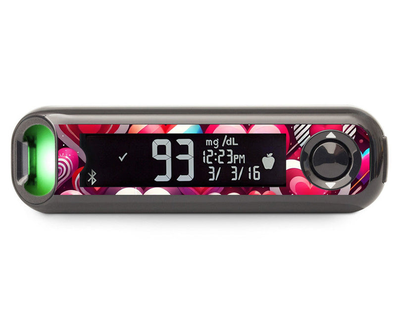 Sparkly Hearts Bayer Contour© Next One Glucometer Sparkly Hearts Bayer Contour© Next One Glucometer
