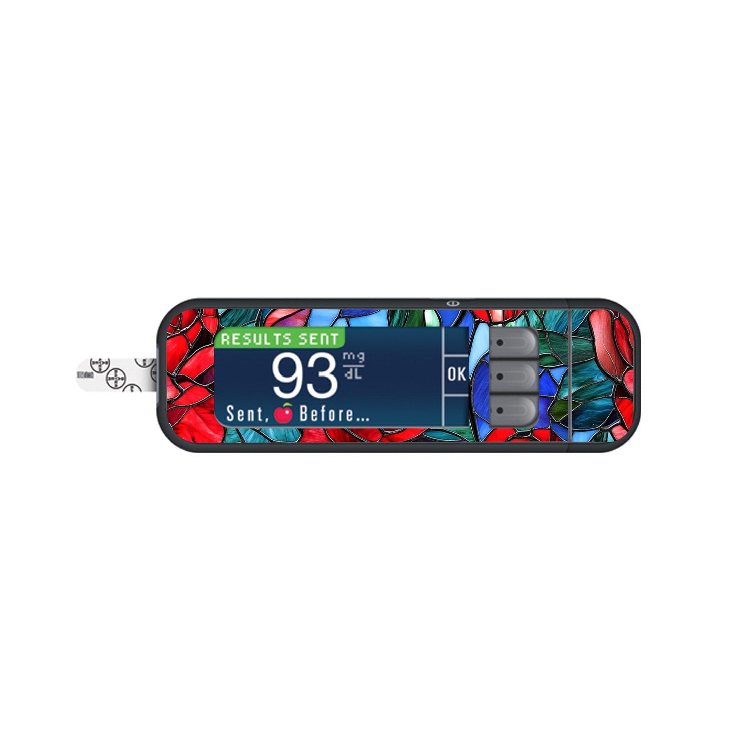 Crimson Blooms Sticker for Bayer Contour Next Glucometer Crimson Blooms Sticker for Bayer Contour Next Glucometer