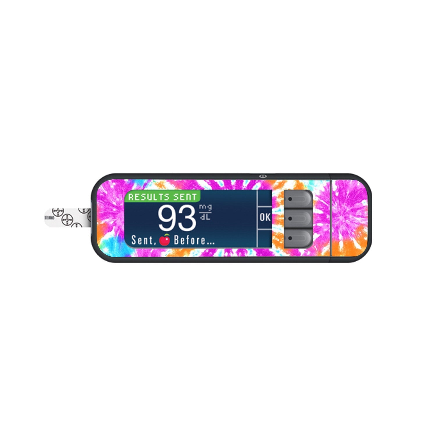 Neon Tie Dye Sticker for Bayer Contour Next Glucometer Neon Tie Dye Sticker for Bayer Contour Next Glucometer