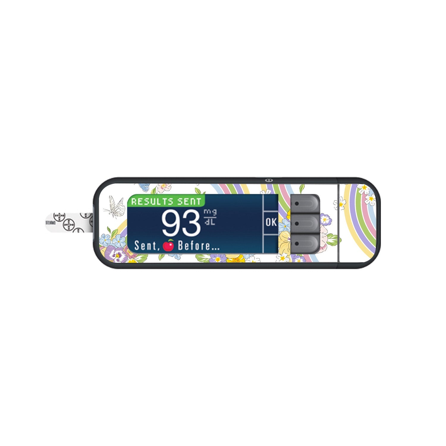 Rainbow Blooms Sticker for Bayer Contour Next Glucometer Rainbow Blooms Sticker for Bayer Contour Next Glucometer