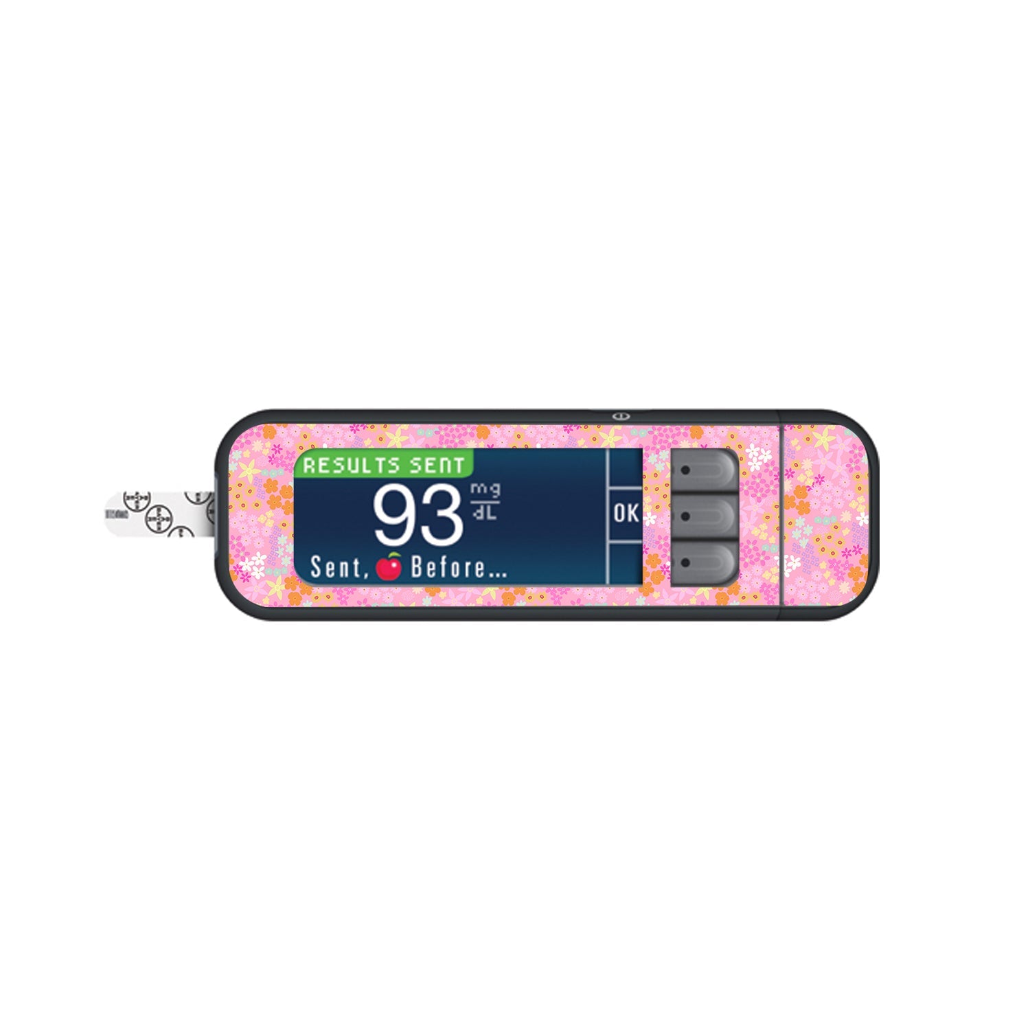 Pink Petals Bayer Contour Next Glucometer Sticker - Pump Peelz Pink Petals Bayer Contour Next Glucometer Sticker - Pump Peelz